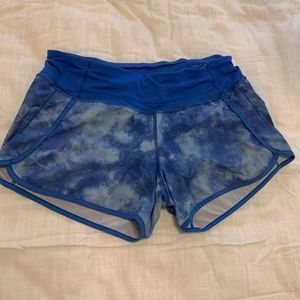 LuluLemon Blue tie dye shorts